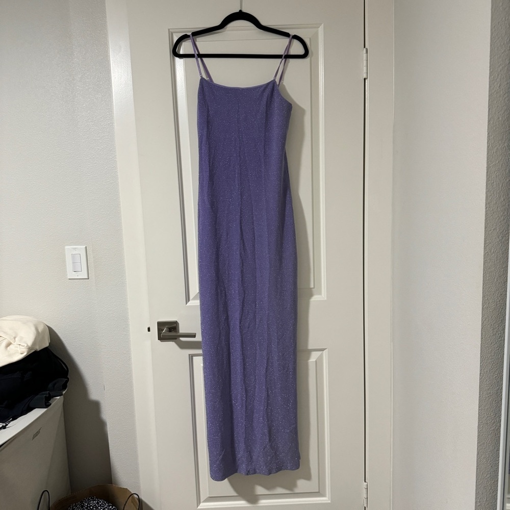 Spaghetti Strap Glitter Lavender Dress
